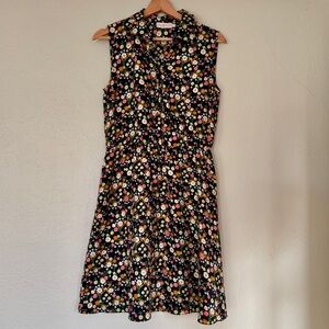 Tory Burch Ryder Dress in Black Floral Silk
